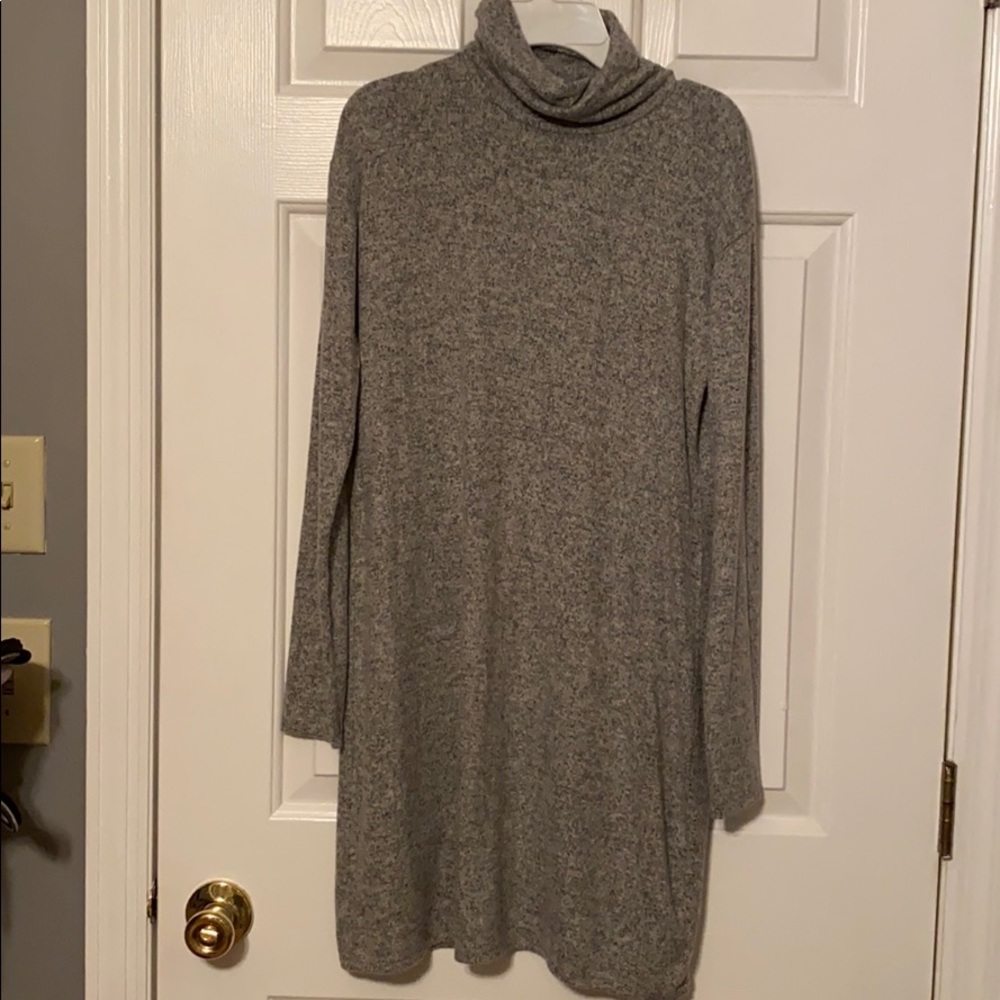 Fleece turtleneck dress